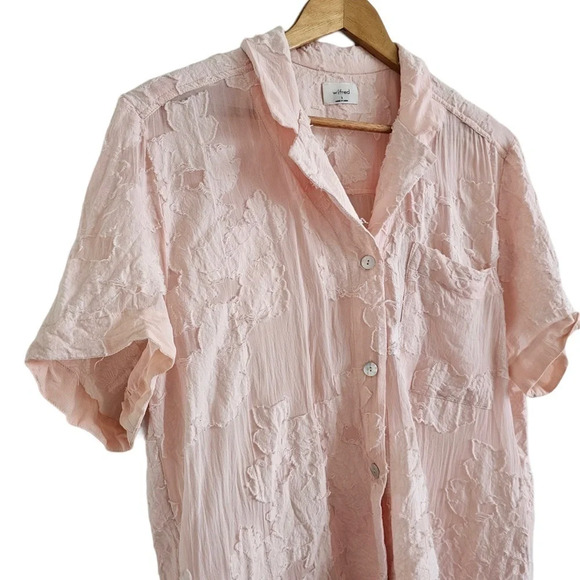 Aritzia Wilfred Atticus button-up shirt soft blush pink small - Picture 6 of 15